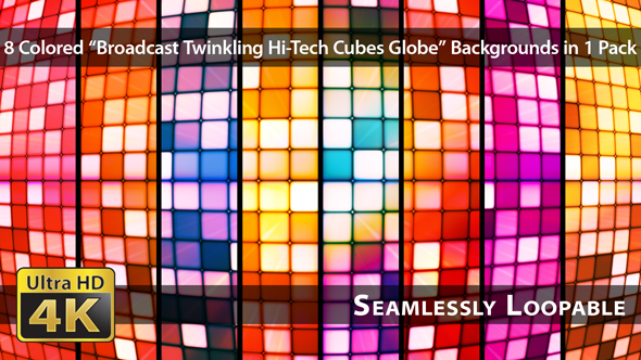 Broadcast Twinkling Hi-Tech Cubes Globe - Pack 01 alt