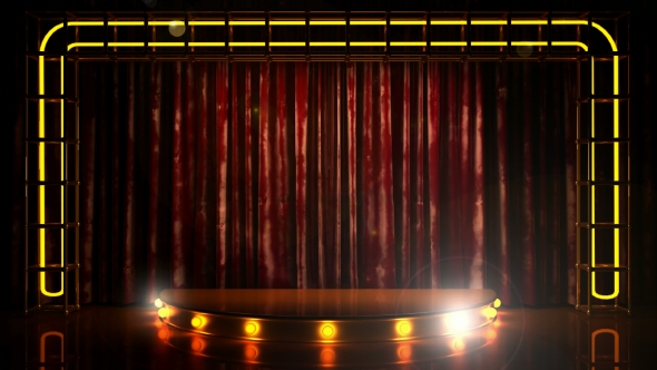 Velvet Curtain Stage With Loop Lights
