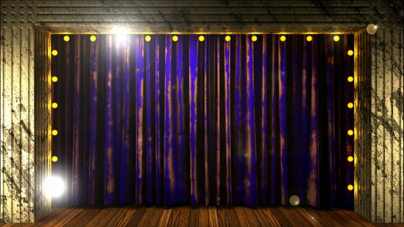 Velvet Curtain Stage With Loop Lights alt