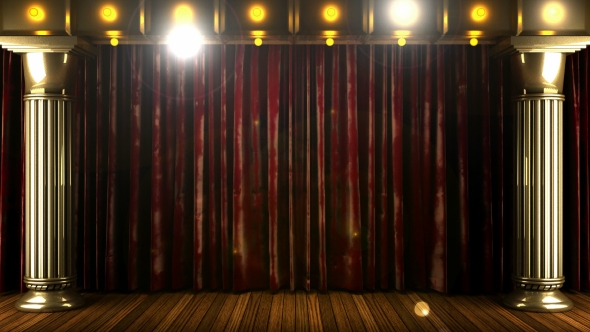 Velvet Curtain Stage With Loop Lights alt