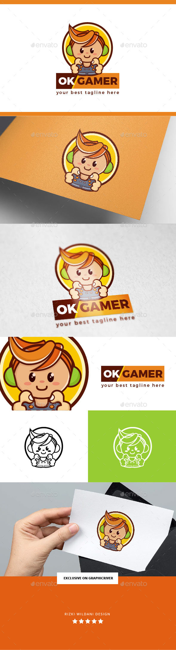 OK Gamer Geek Logo Template