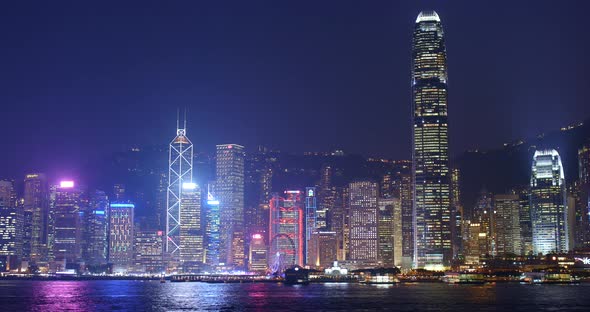 Hong Kong city at night 