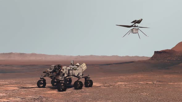 Mars Perseverance Rover and Ingenuity Helicopter Explore Mars