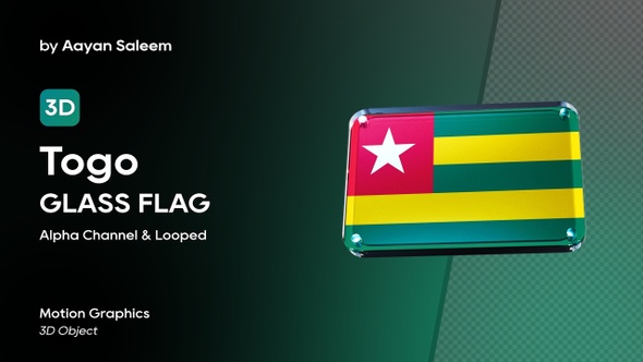 Togo Flag 3D Glass Badge