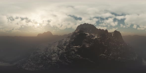 Aerial VR 360 Panorama of Mountains