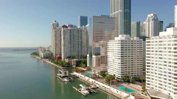 Aerial Shot of Miami Florida Skyline