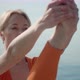 Flexible Middle Aged Woman Doing Yoga Lifting Her Leg - VideoHive Item for Sale