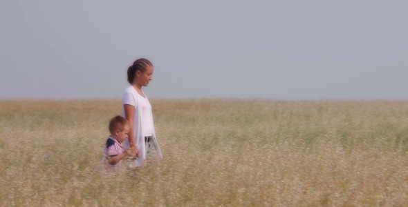 Family On Meadow