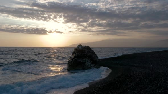 View of Waves Rolled at Sea Coast Line