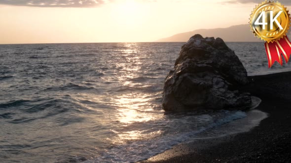 View of Waves Rolled at Sea Coast Line