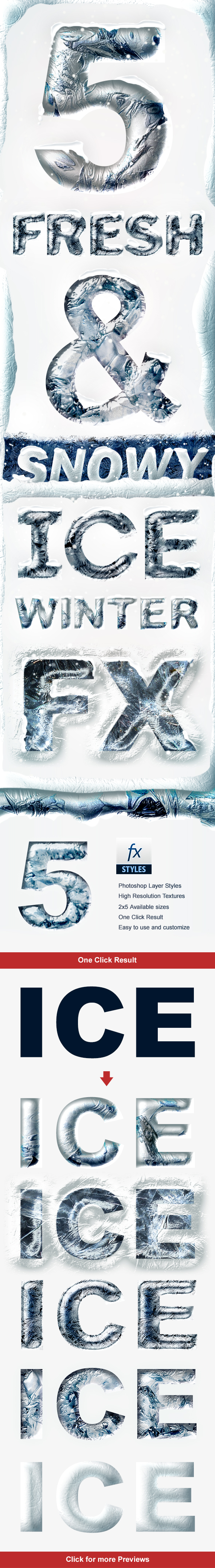 Ice Chrome Photoshop Layer Styles - Frozen Metal Text Effect