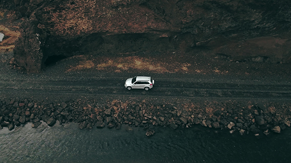 Car In Iceland Landscape alt