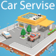 Low Poly Car Service (gas station) - 3DOcean Item for Sale