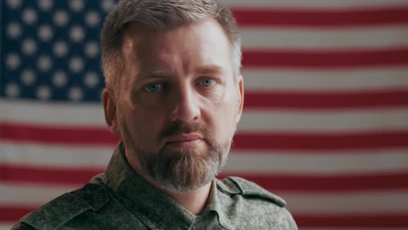 Army Officer Looking at Camera alt