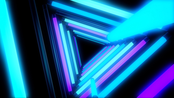 Glow Neon Blue Lights Tunnel alt