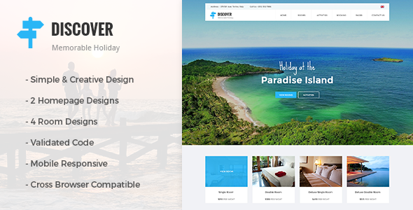 DISCOVER - Beach, Forest, Countryside Hotel & Resort HTML Template