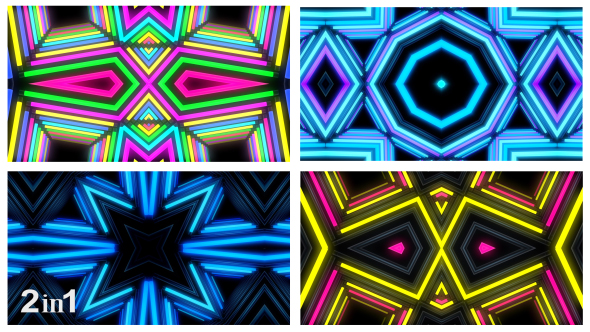 Glow Neon Lights Kaleidoscope (2-Pack)