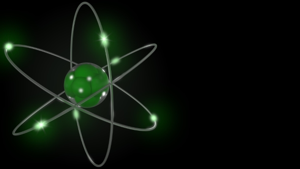 Green Stylized Atom And Electron Orbits