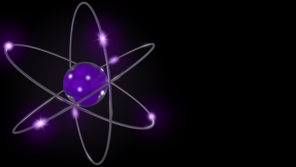 Purple Stylized Atom And Electron Orbits