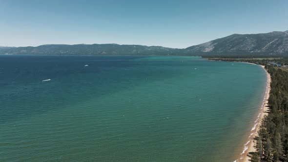 4K Tahoe Lake panoramic view