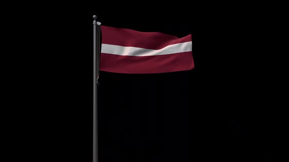 Latvia Flag With Alpha 2K