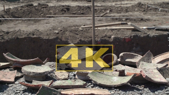 Ancient Shards Of Bowls. Concept Ages And Time alt