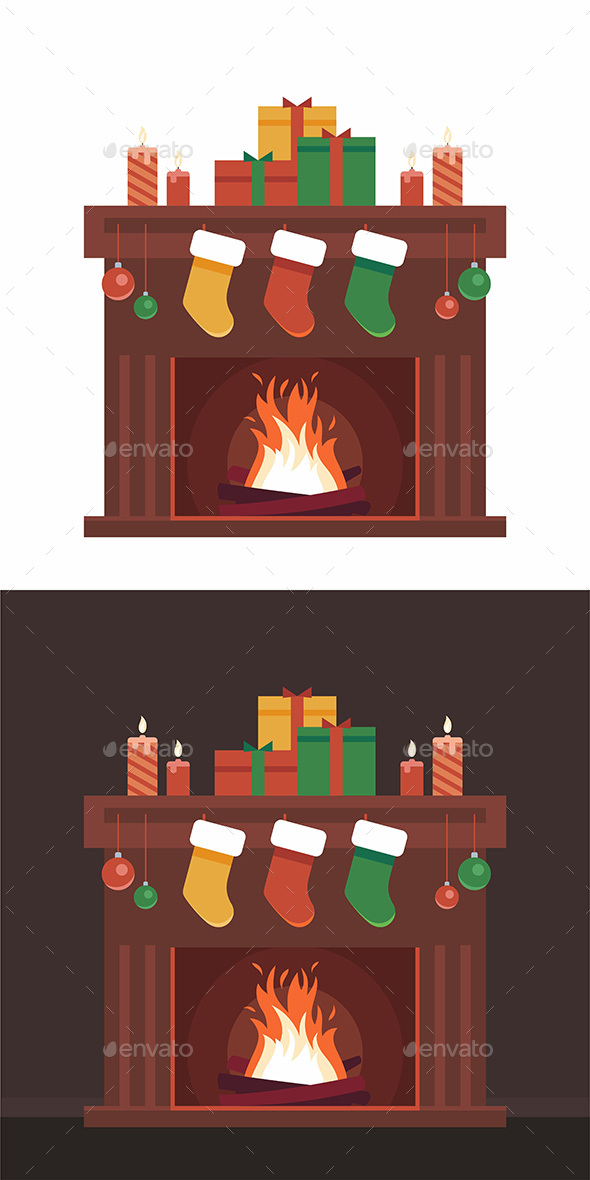 Christmas Card with Fireplace