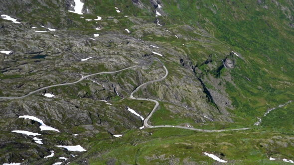 Mountain Road In Norway.