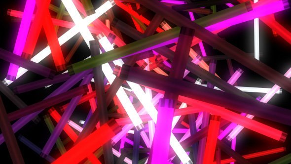 Colorful Neon Lamps Chaos VJ Loop