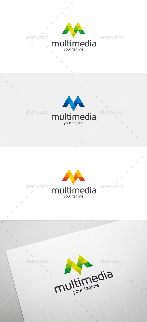 Multimedia M Letter Logo
