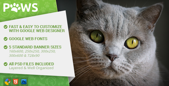 Paws - Pet Store HTML5 Ad Template