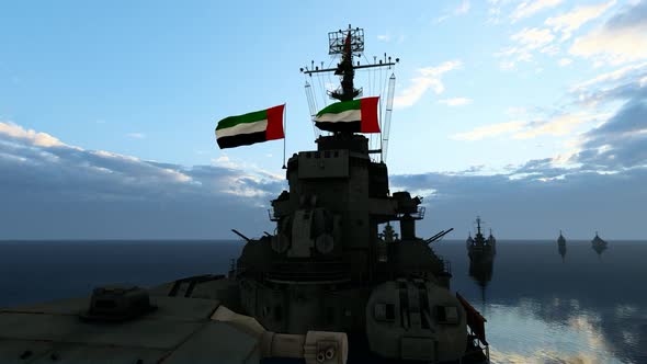 UAE Warship Facing Enemy Warships