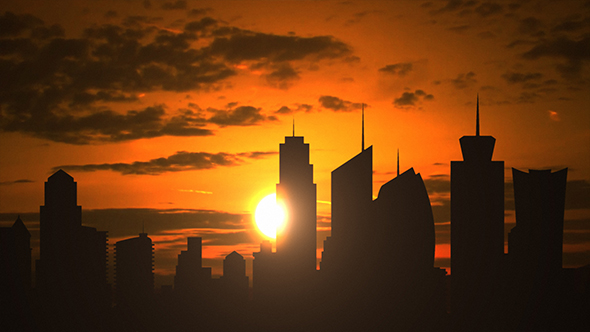 City Silhouette At Sunrise alt