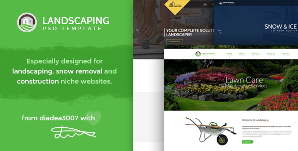 Landscaping - Snow Removal & Construction PSD Template