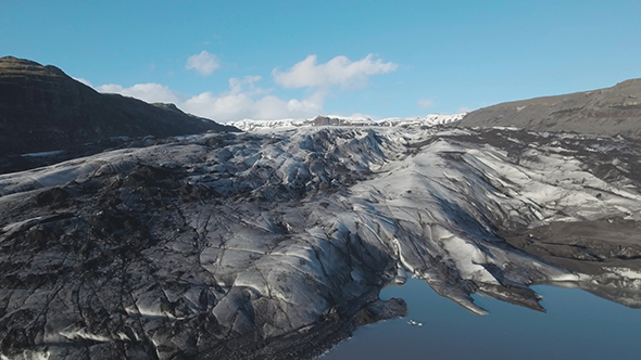 Ash And Ice Of Solheimajokull Glacier