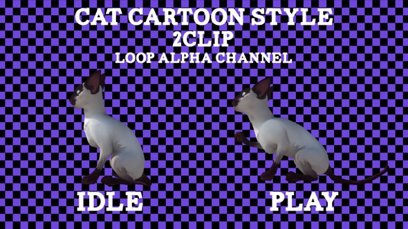 Cat 2 Clip Loop Toon Style