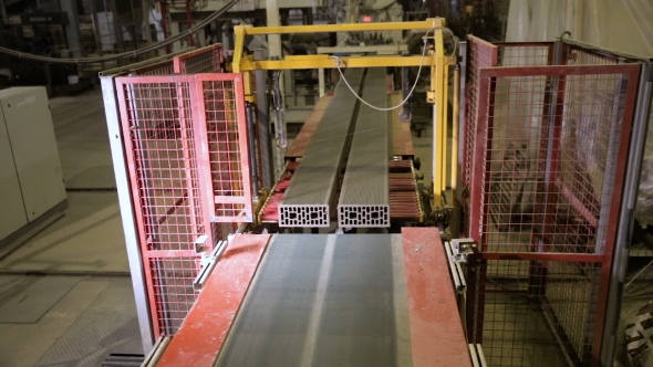 Building Blocks, Bricks Production. Conveyor With Building Bricks At a Bricks Production Plant.