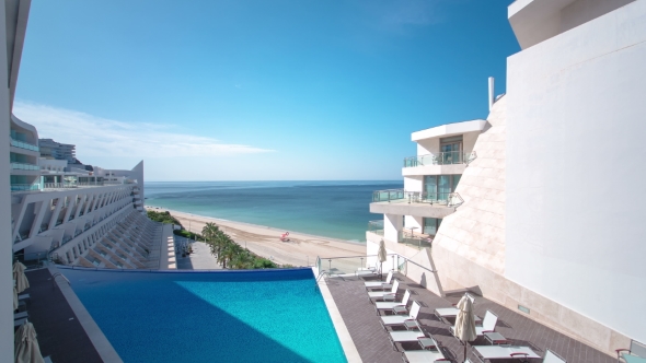 Day View From Modern Building Of Hotel, In Sesimbra, Portugal,