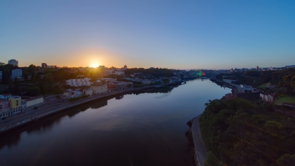 Sunrise At The Most Emblematic Area Of Douro River . World Famous Porto Wine Production Area.