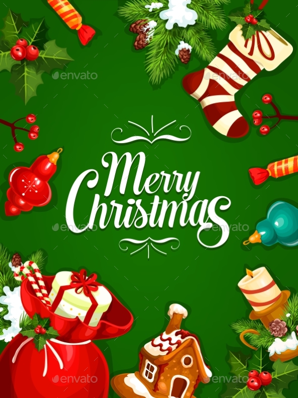 Christmas and New Year Greeting Card Design