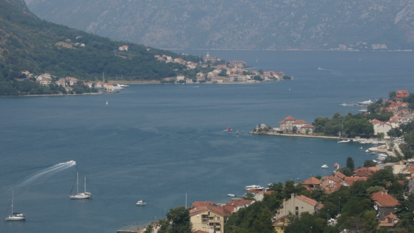 Looking Over The Bay Of Kotor In Montenegro