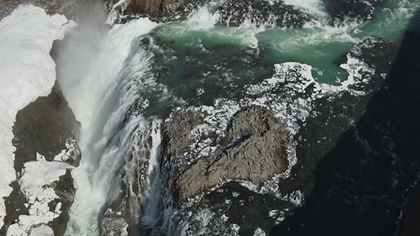 Famous Gullfoss Waterfall
