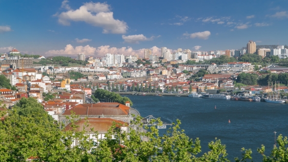 Porto, Portugal Old Town Skyline On The Douro River
