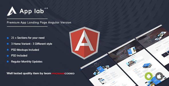 AppLab – Premium App Landing Page Angular Version