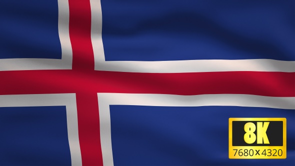 8K Iceland Windy Flag Background