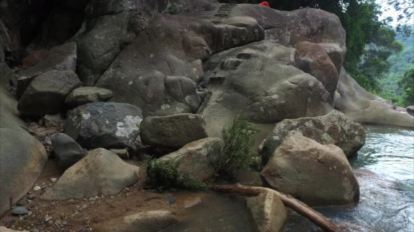 Mountain River Surrounded by Tropical Rainforest