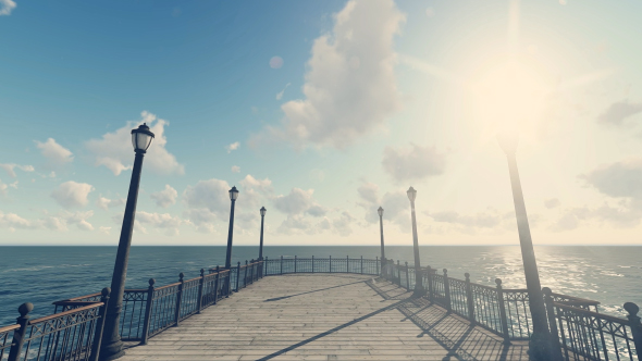 3D Old Pier - Sunny Day alt