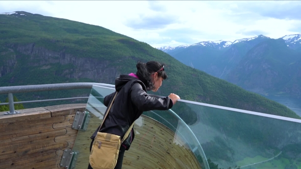 Stegastein Lookout Beautiful Nature Norway Observation Deck View Point.