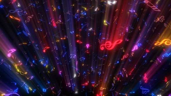 Colorful Musical Notes Rays