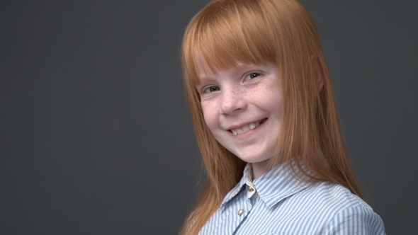 Cute Ginger Girl Smiling